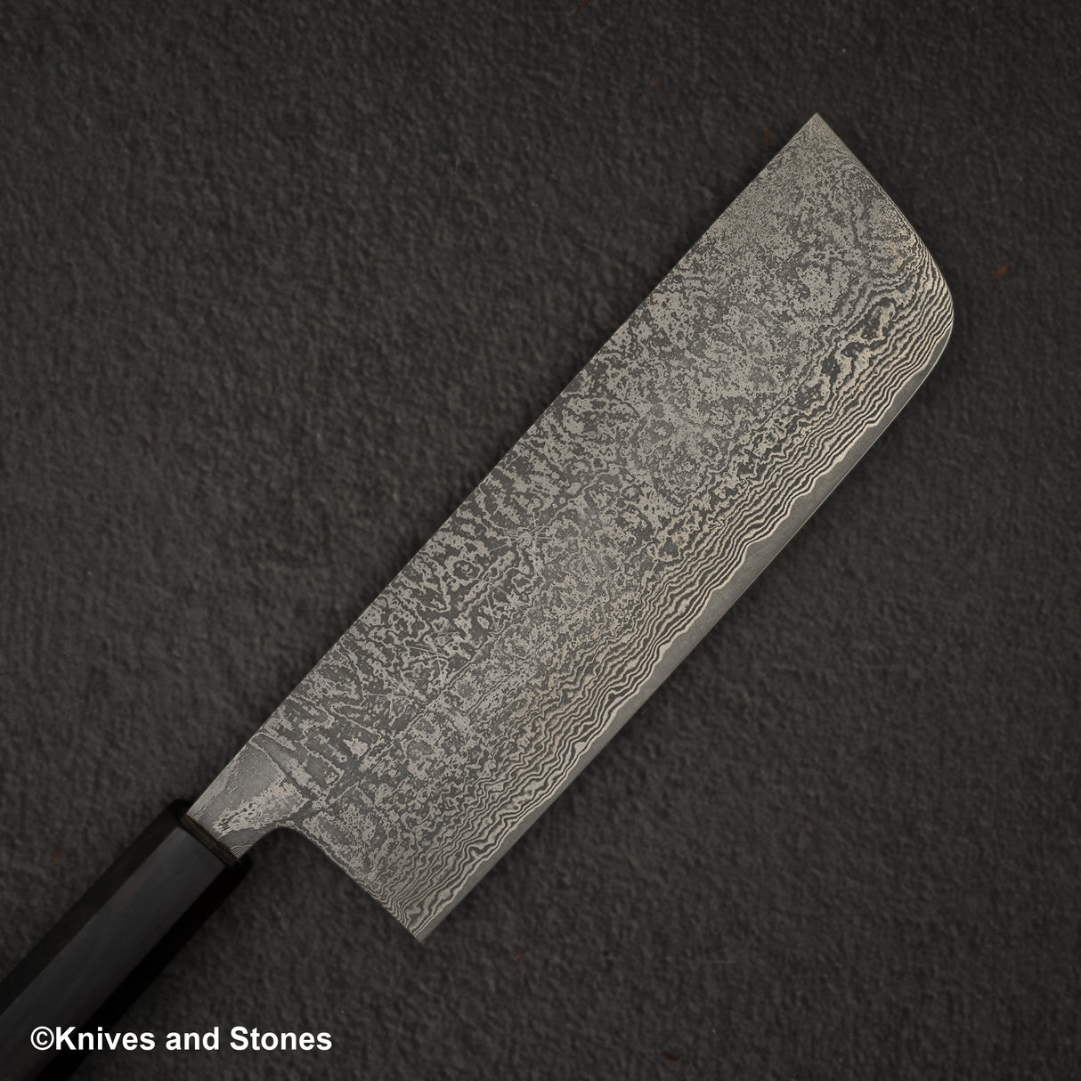 Shiro Kamo Kurokumo SG2 Black Damascus Nakiri 180mm Ebony