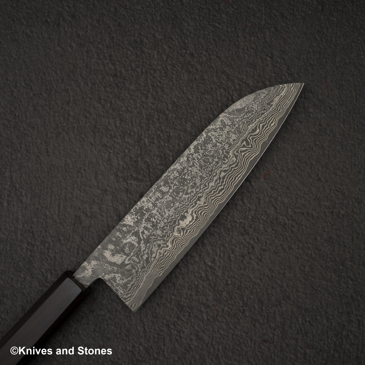 Shiro Kamo Kurokumo SG2 Black Damascus Santoku 170mm Ebony