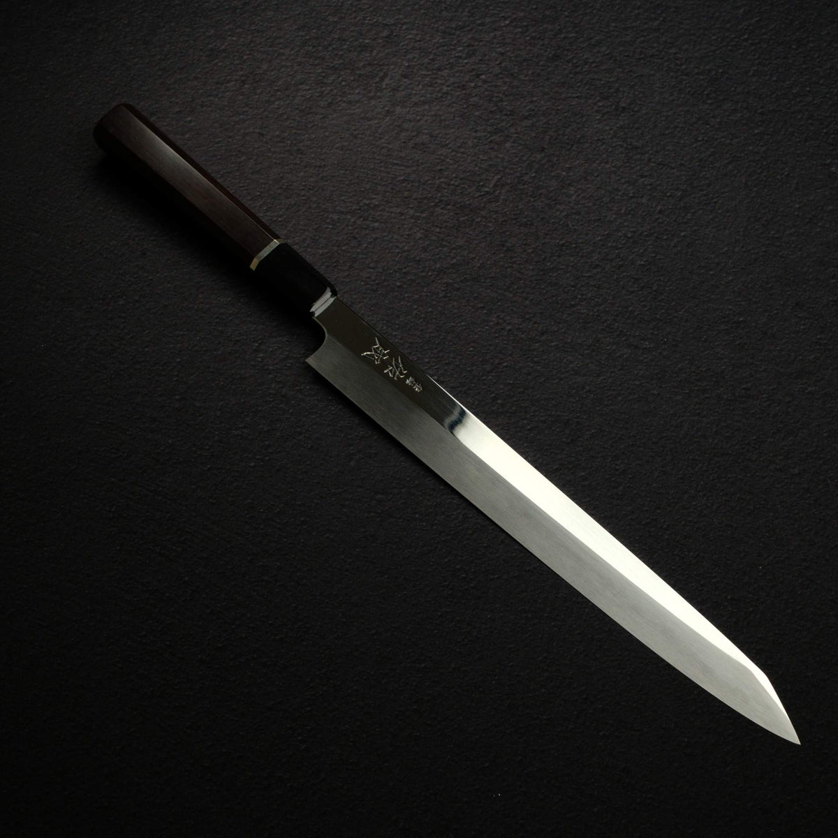 Sukenari VG XEOS Nimai Kiritsuke Yanagiba 270mm, Ebony Handle with Single Spacer