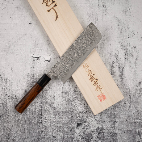佐治武士 SG2 黑大馬士革菜刀 180mm 愛心形鐵木柄