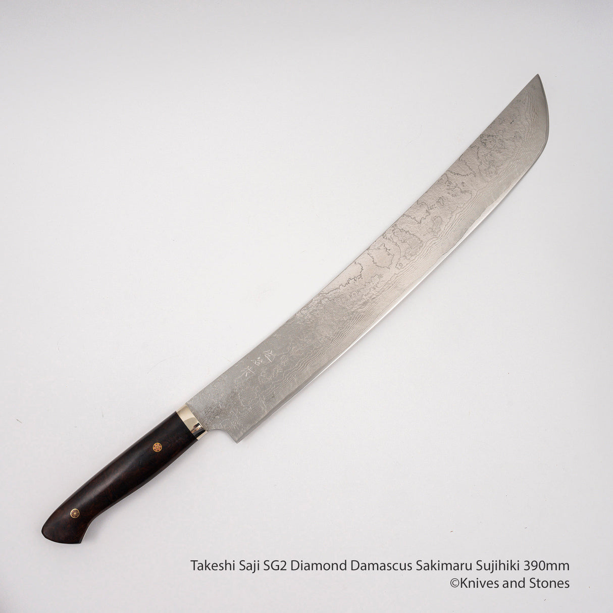 Takeshi Saji SG2 Diamond Damascus Sakimaru Sujihiki 390mm