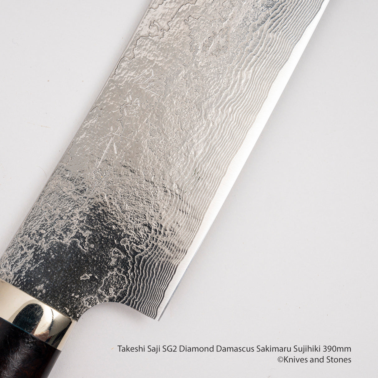 Takeshi Saji SG2 Diamond Damascus Sakimaru Sujihiki 390mm