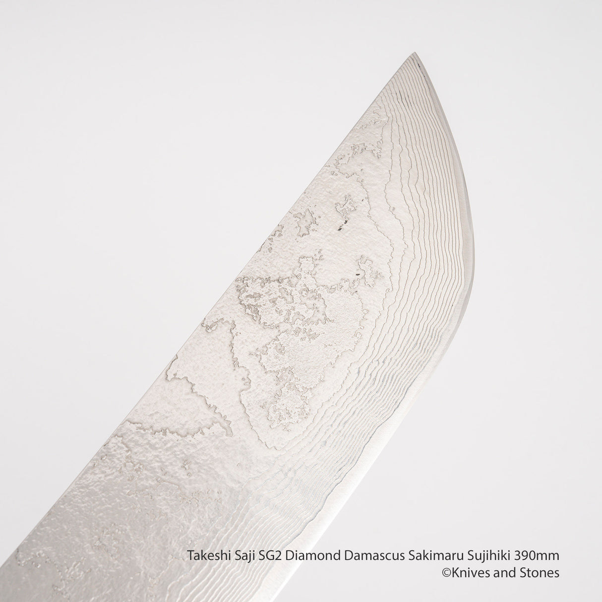Takeshi Saji SG2 Diamond Damascus Sakimaru Sujihiki 390mm