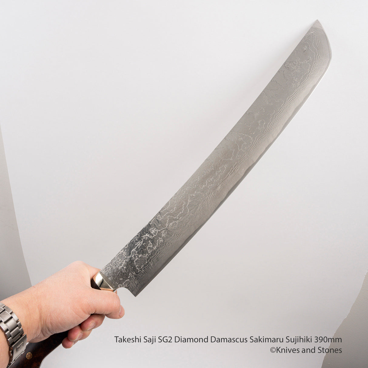 Takeshi Saji SG2 Diamond Damascus Sakimaru Sujihiki 390mm