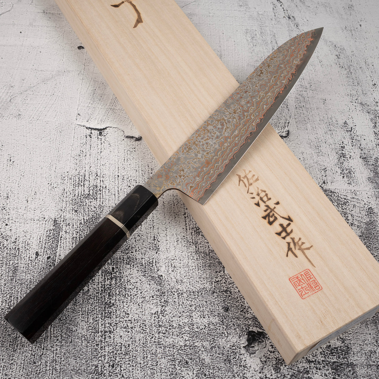Takeshi Saji VG10 Golden Damascus Gyuto 210mm