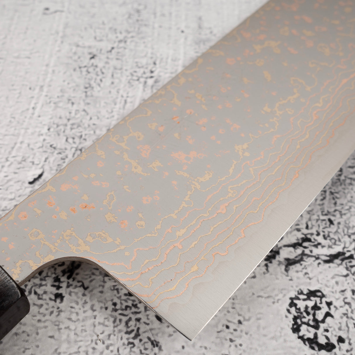 佐治武士 VG10 彩虹大馬士革菜切 165mm 黑檀柄 馬賽克釘