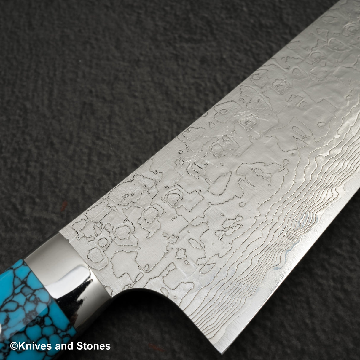 Takeshi Saji SG2 Diamond Damascus Gyuto 240mm Nomura Style Turquoise Handle