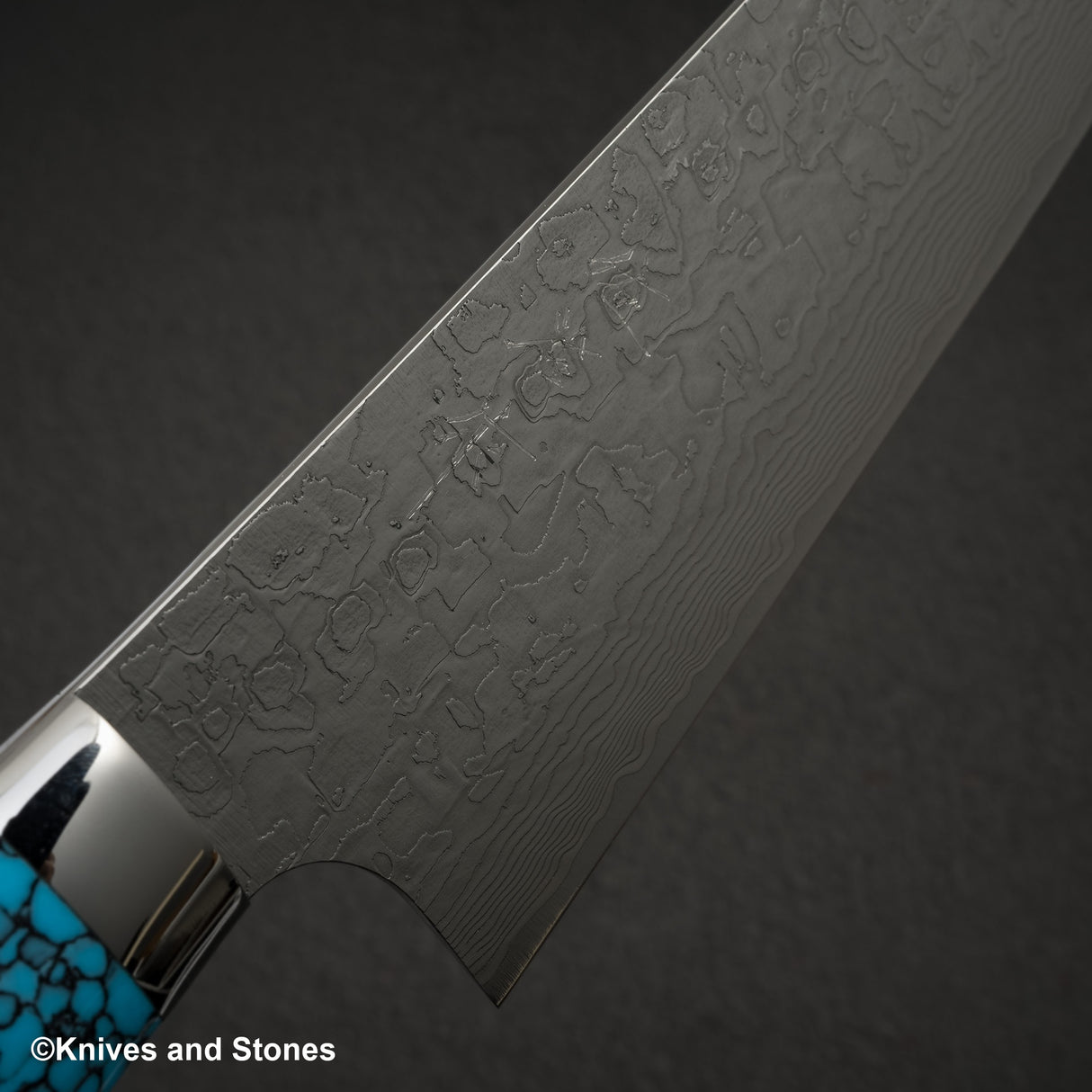 Takeshi Saji SG2 Diamond Damascus Gyuto 240mm Nomura Style Turquoise Handle