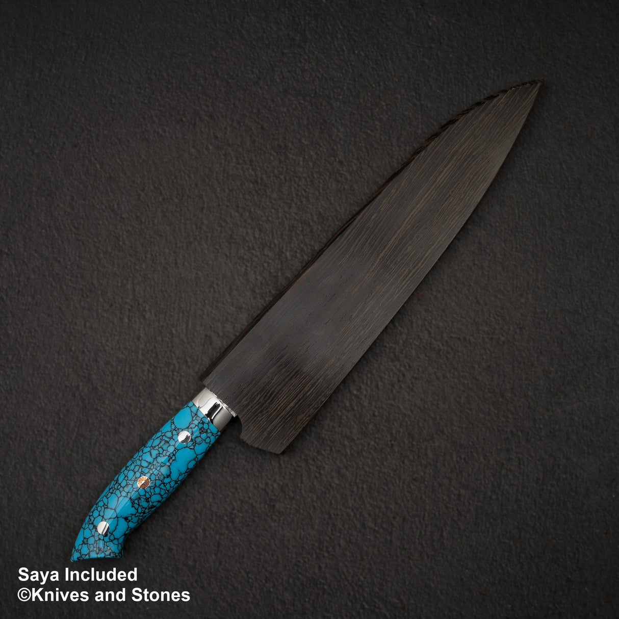 Takeshi Saji SG2 Diamond Damascus Gyuto 240mm Nomura Style Turquoise Handle