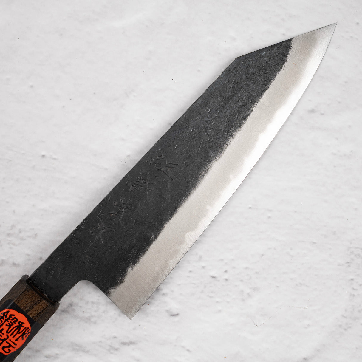 Tanaka Blue 2 Kurouchi Tsuchime Stainless Clad Bunka 165mm