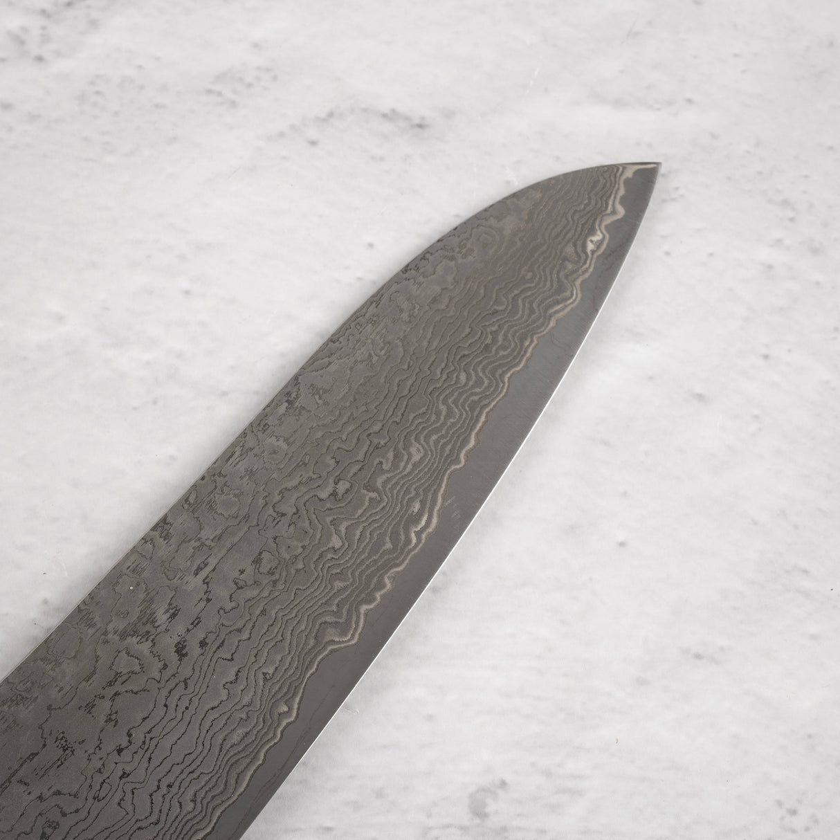 Tanaka R2 蝕刻黑色大馬士革三德刀 165 毫米鐵木手柄