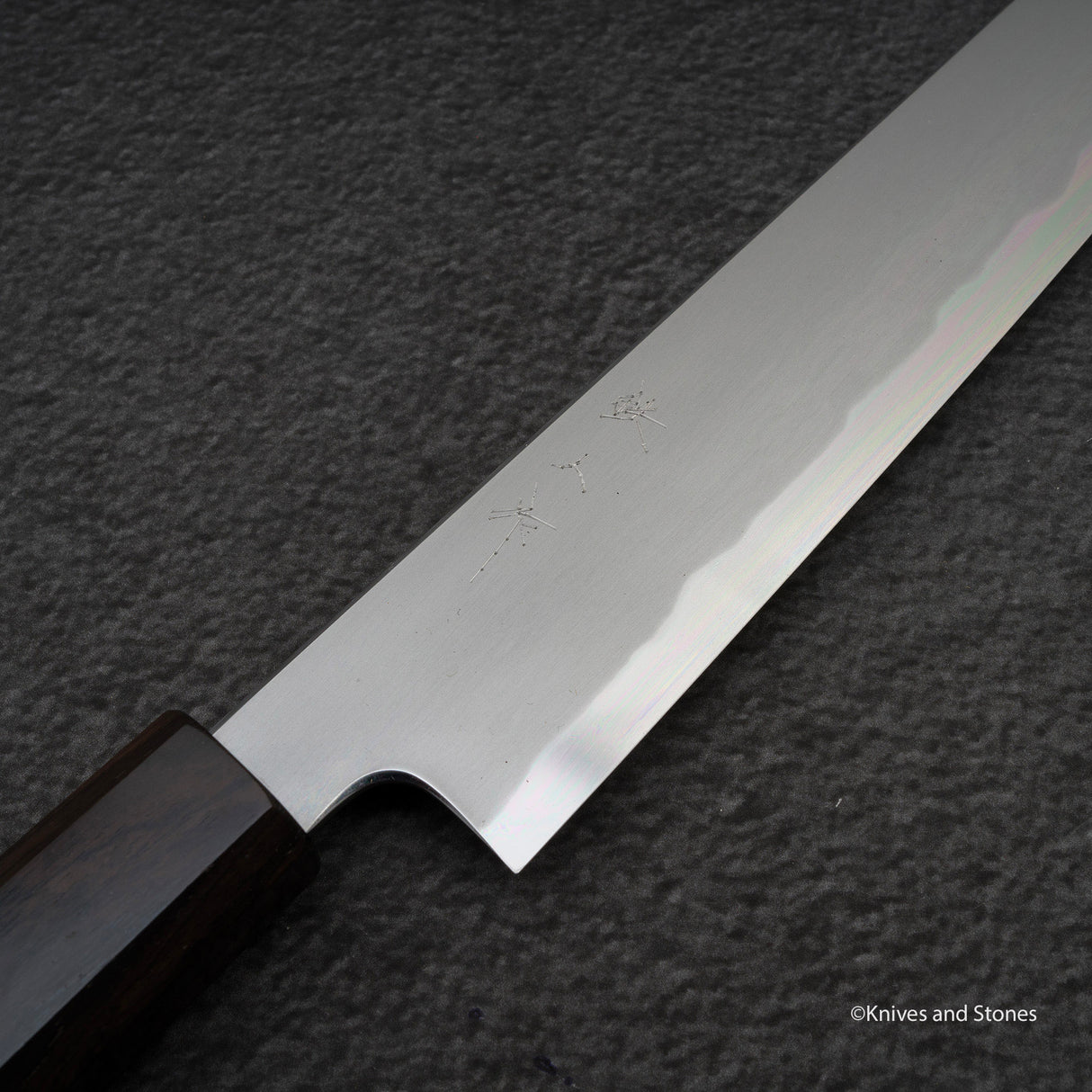 Tetsujin Blue 2 Kasumi K-tip Sujihiki 240mm Ebony Handle