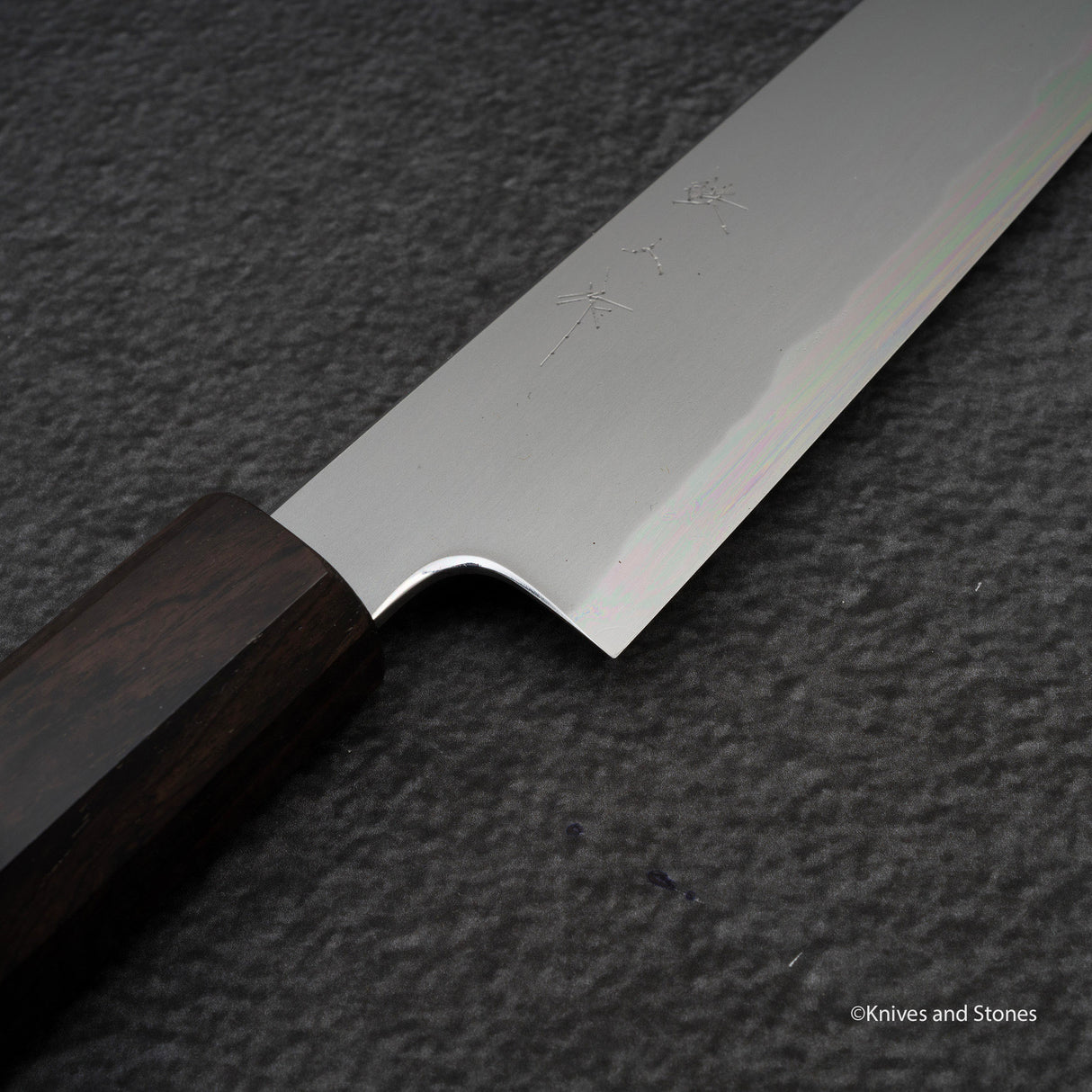 Tetsujin Blue 2 Kasumi K-tip Sujihiki 240mm Ebony Handle