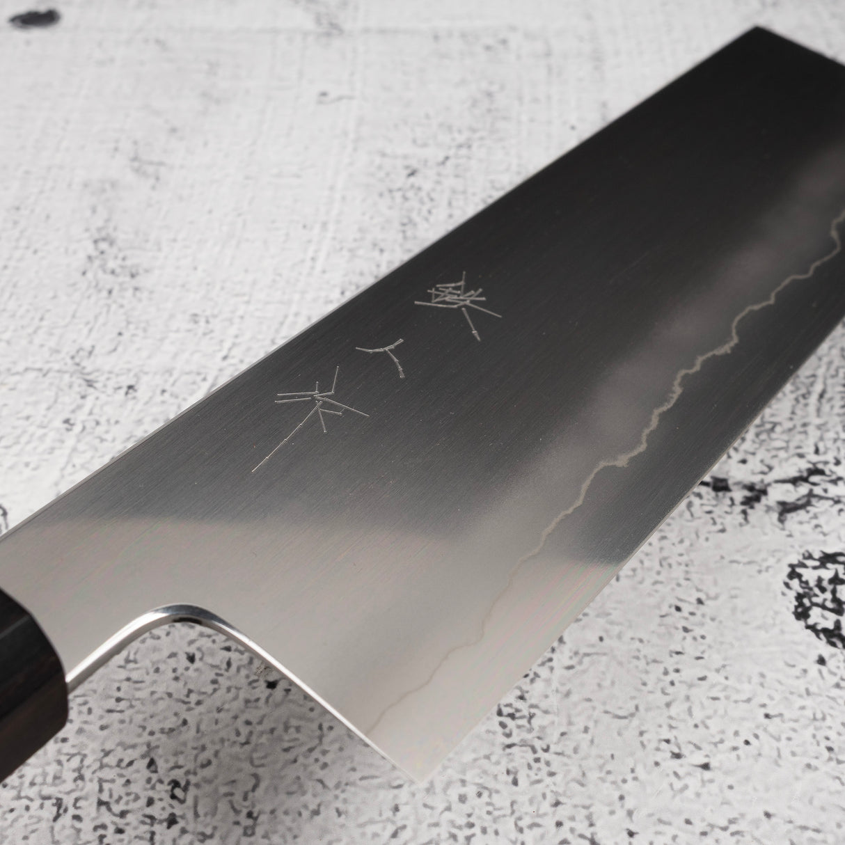 鐵人銀三浮羽菜切 180mm 黑檀手柄