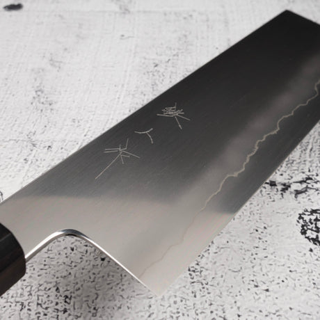 鐵人銀三浮羽菜切 180mm 黑檀手柄