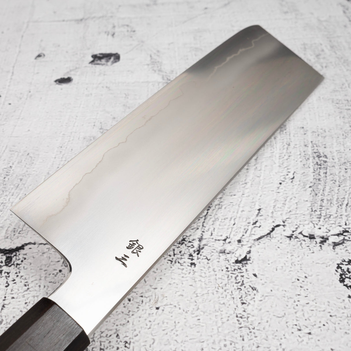 鐵人銀三浮羽菜切 180mm 黑檀手柄