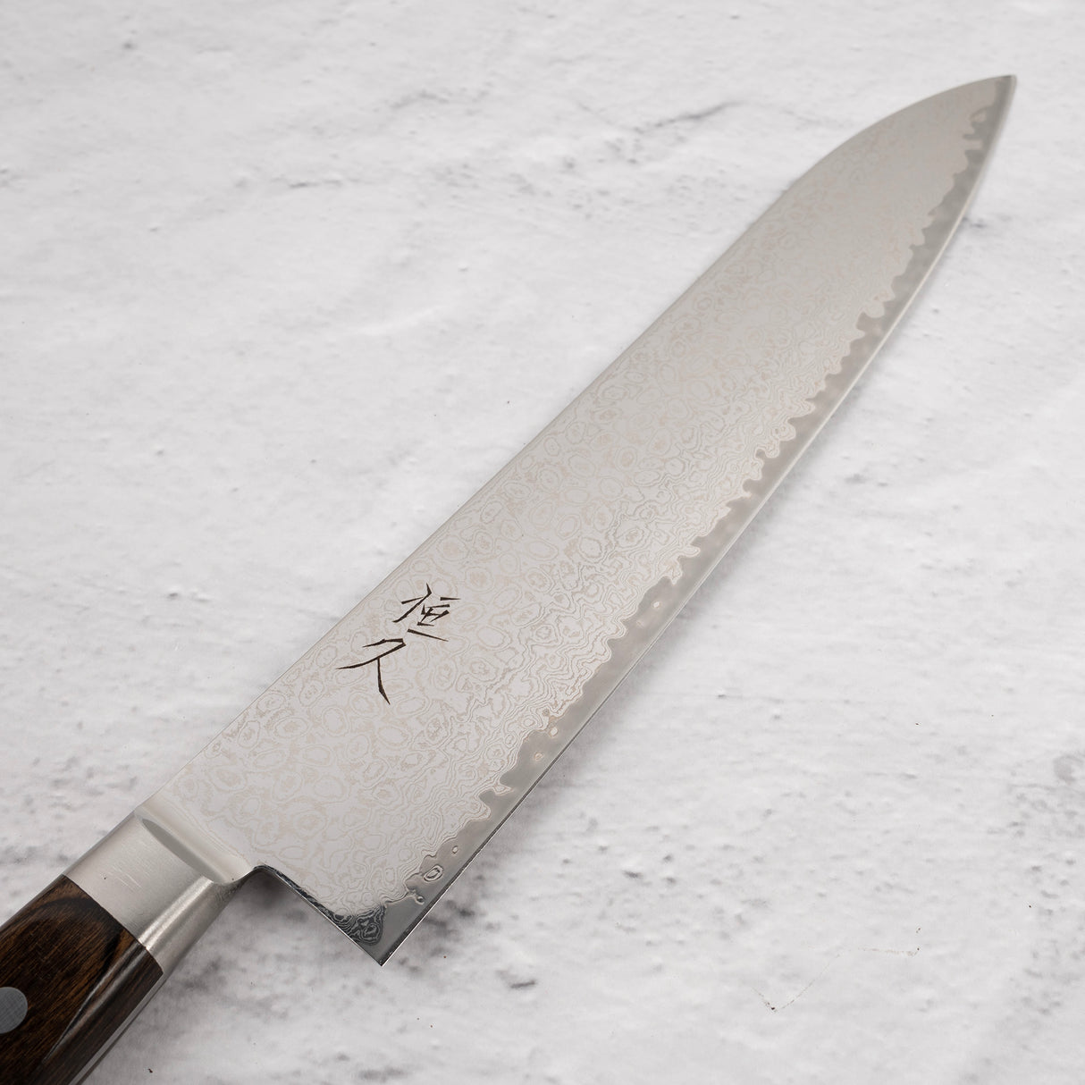Tsunehisa AUS10 Damascus Gyuto 240 mm Brown Handle