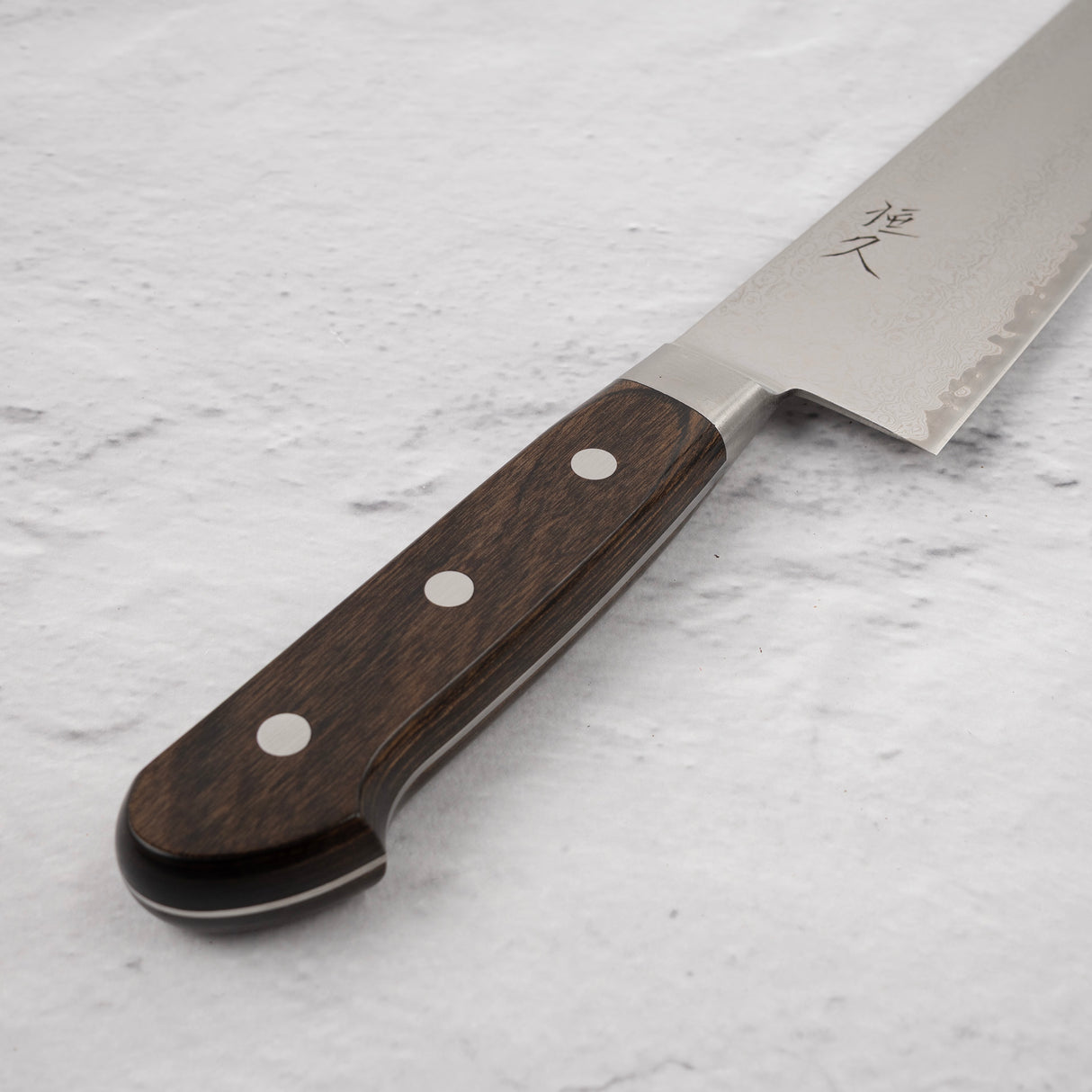 Tsunehisa AUS10 Damascus Gyuto 240 mm Brown Handle