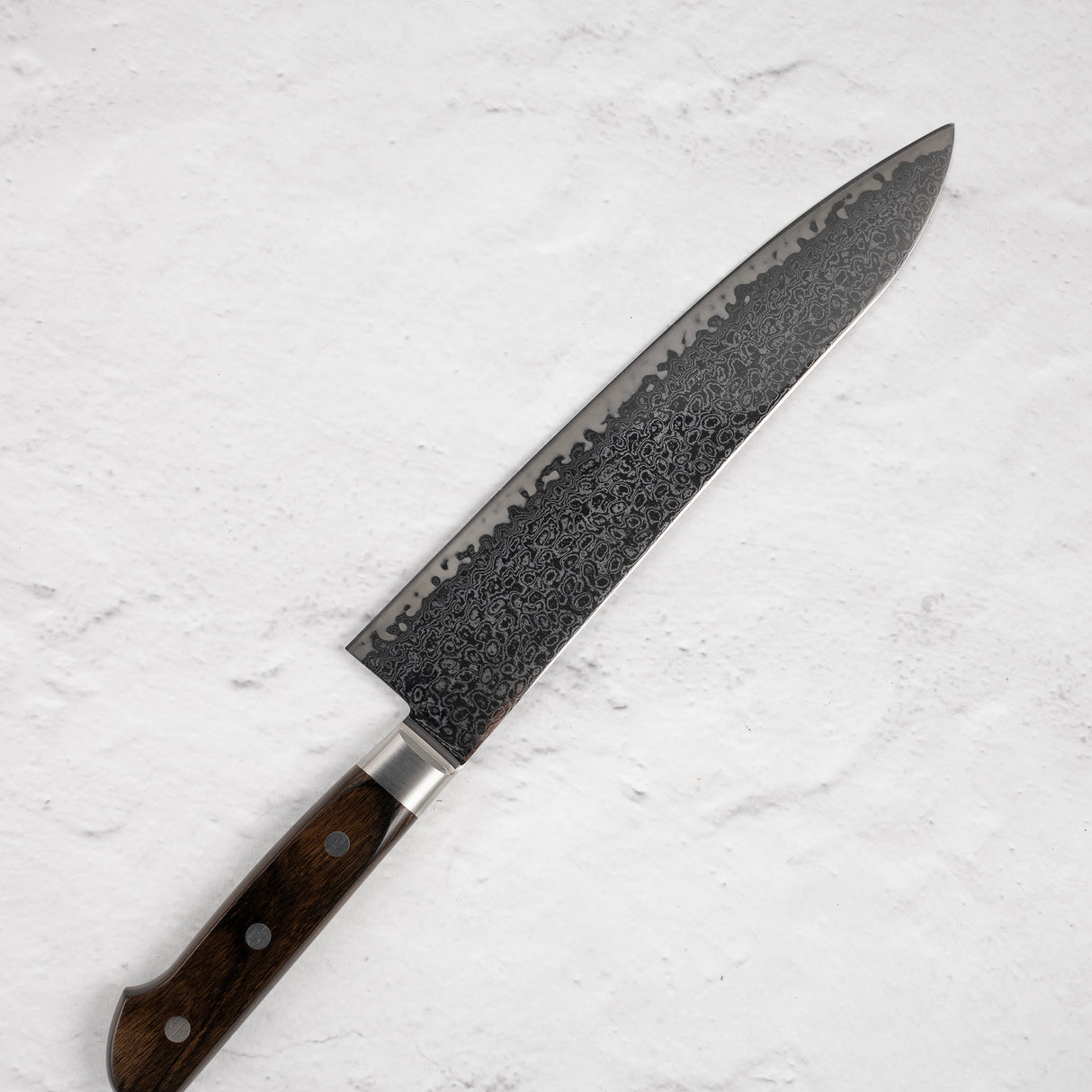 Tsunehisa AUS10 Damascus Gyuto 240 mm Brown Handle
