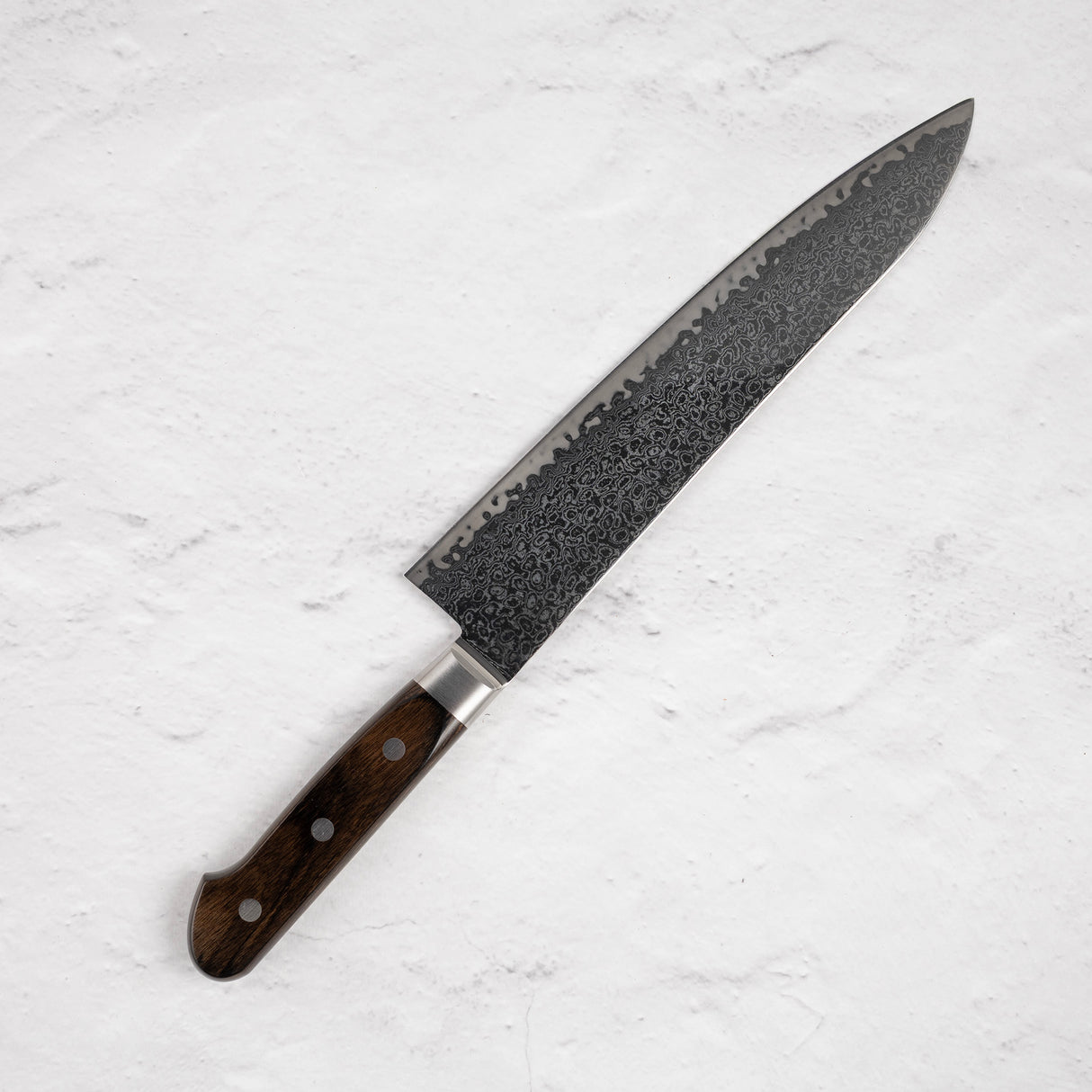 Tsunehisa AUS10 Damascus Gyuto 240 mm Brown Handle