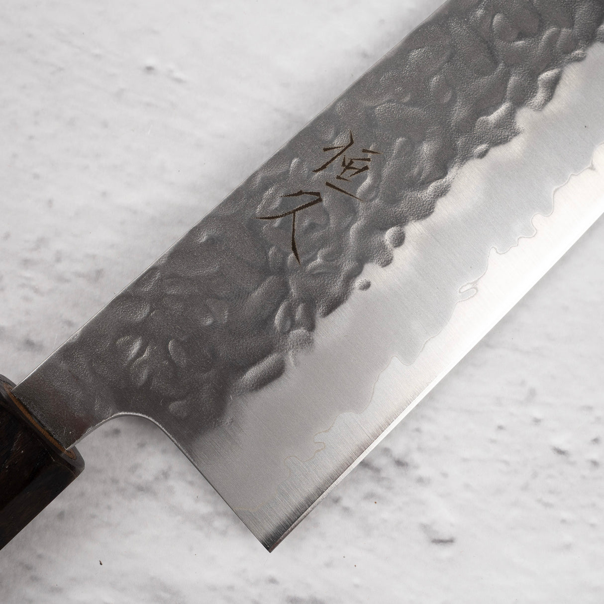 Tsunehisa White 1 Stainless Clad Tsuchime Gyuto 240 mm Ebony Handle