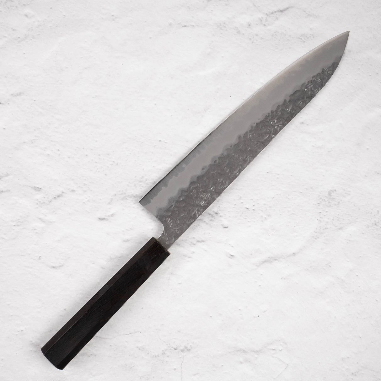 Tsunehisa White 1 Stainless Clad Tsuchime Gyuto 240 mm Ebony Handle