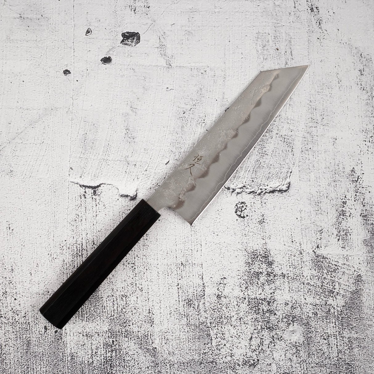 恒久銀三梨地文化刀 180mm 黑檀手柄