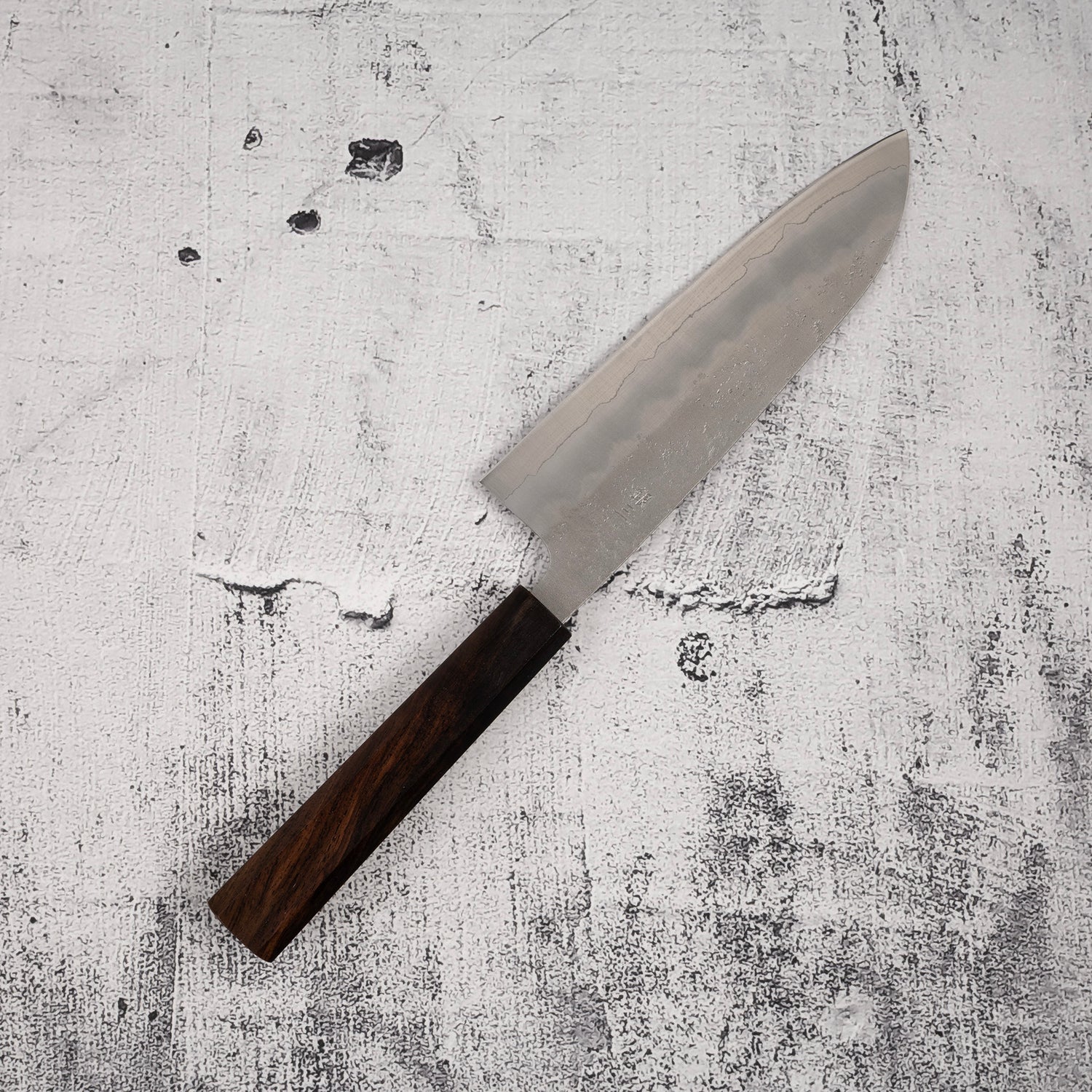 常久 銀三梨地三德刀 165mm 黑檀木柄