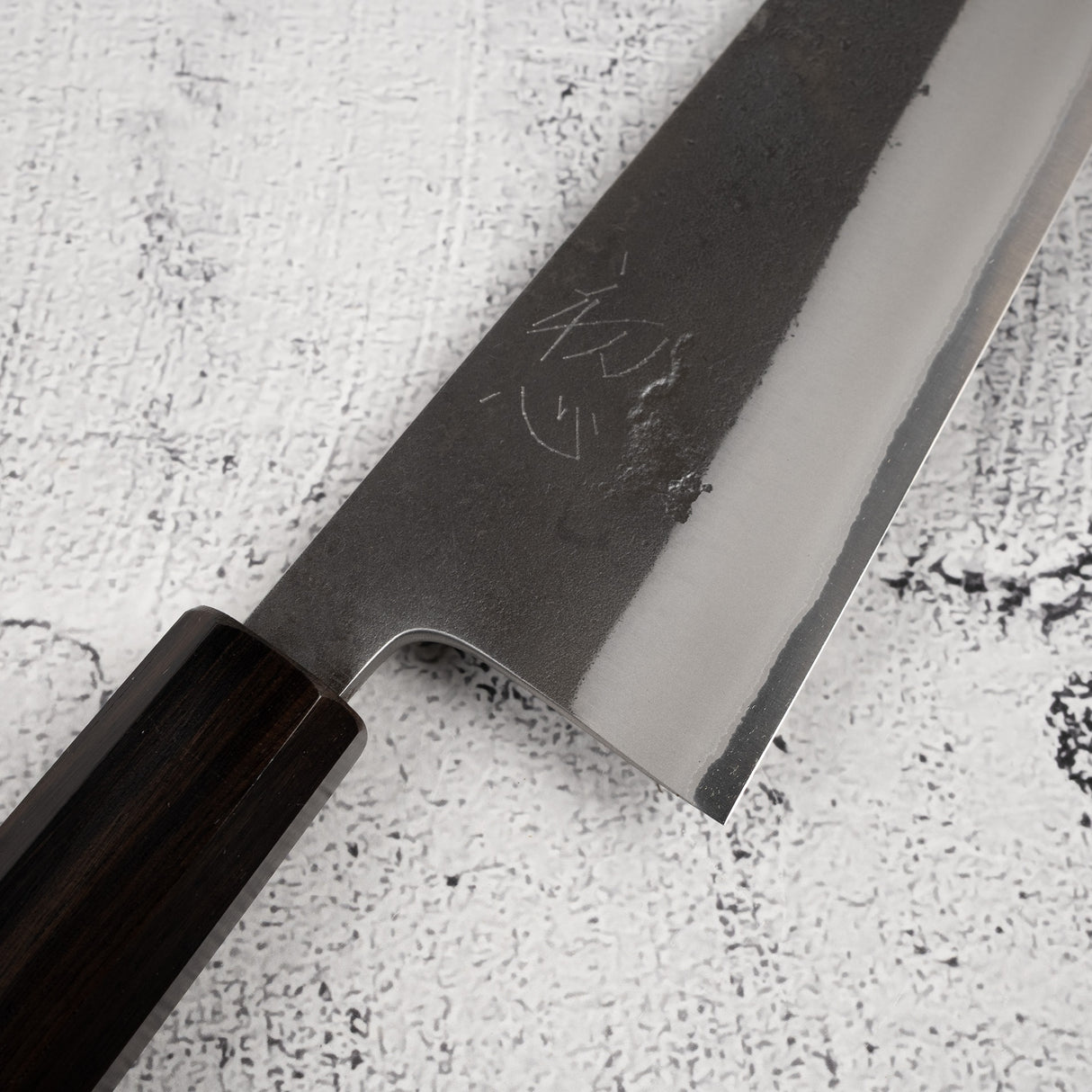 Yoshikane White 2 KU Nashiji Stainless Clad Bunka 165mm Ebony by Hatsukokoro
