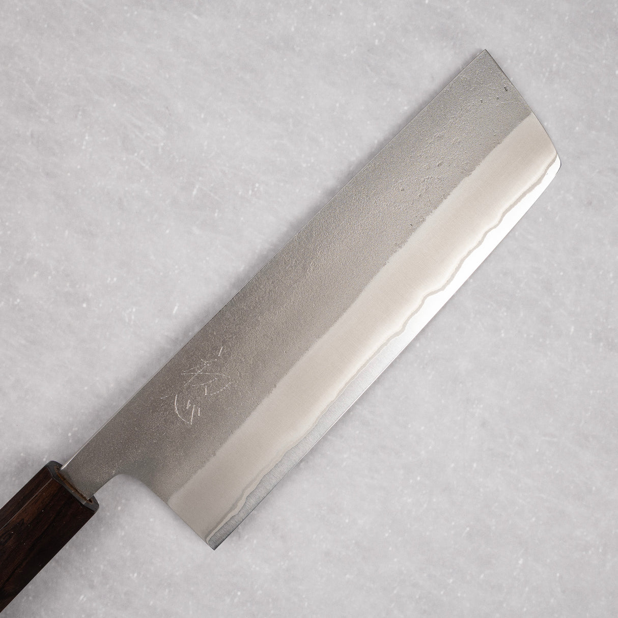 Yoshikane White 2 Nashiji Stainless Clad Nakiri 165mm Ebony Handle