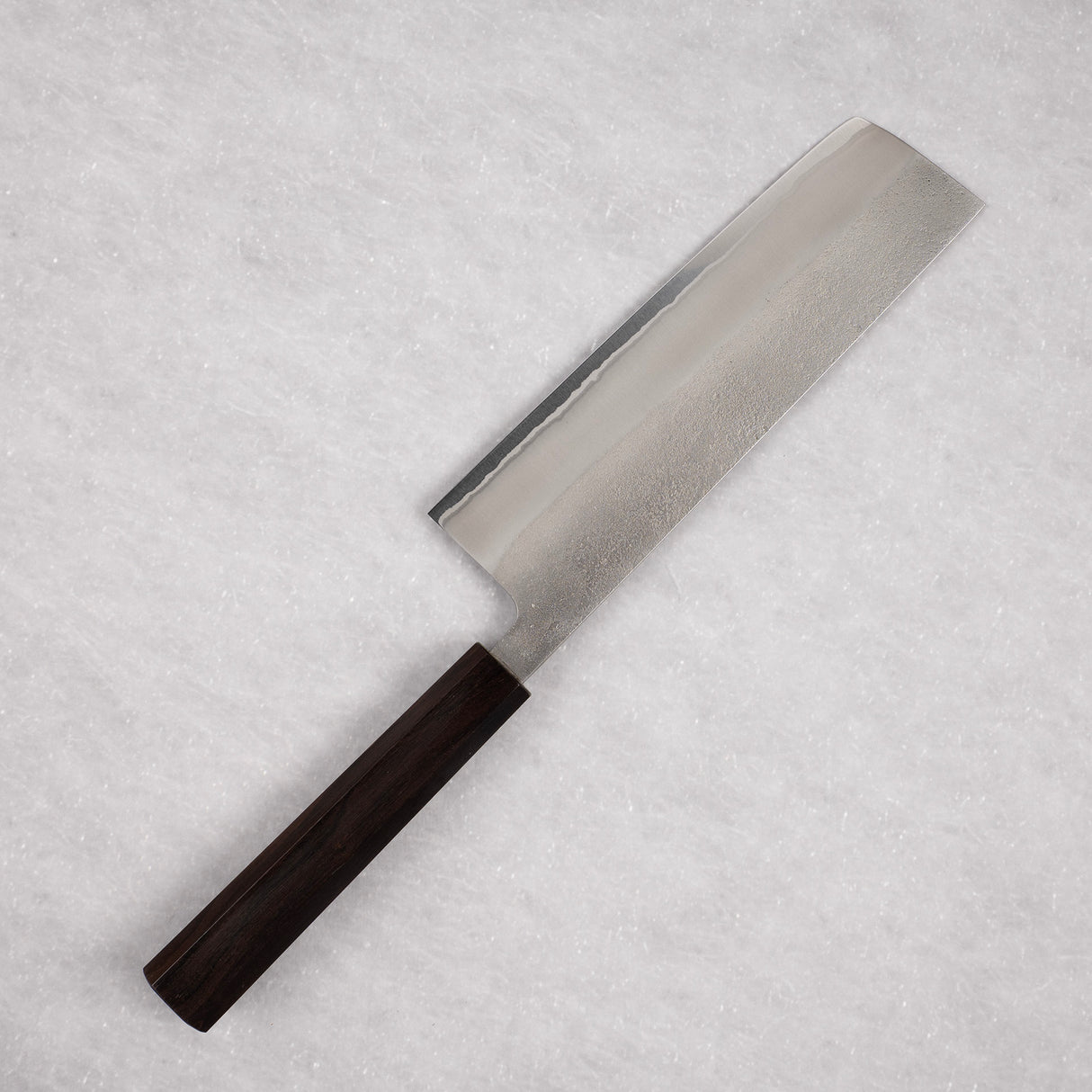 Yoshikane White 2 Nashiji Stainless Clad Nakiri 165mm Ebony Handle