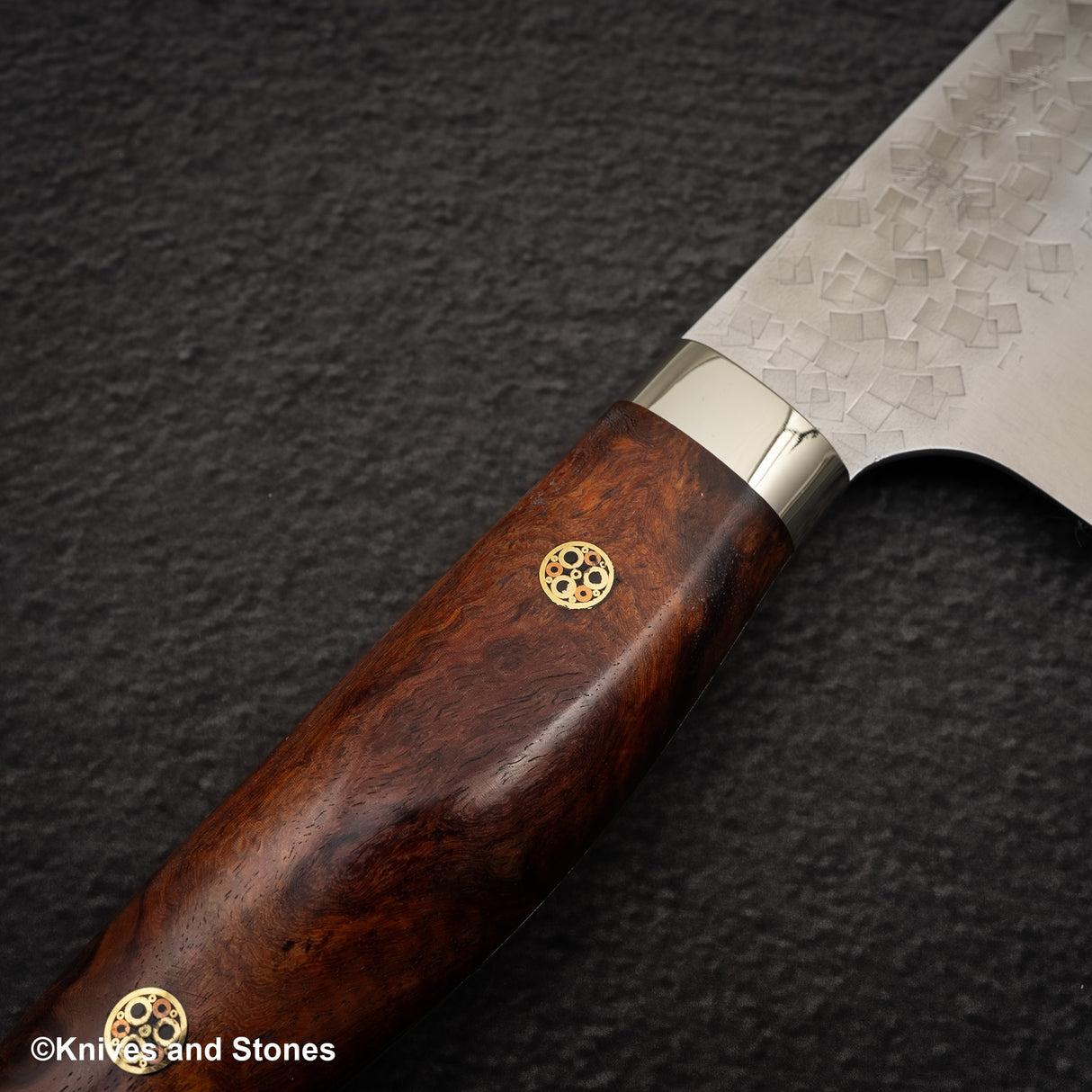 加藤佳美 SG2 Minamo Bunka 180mm Amboyna Burl Western、Shikakkei Tsuchime