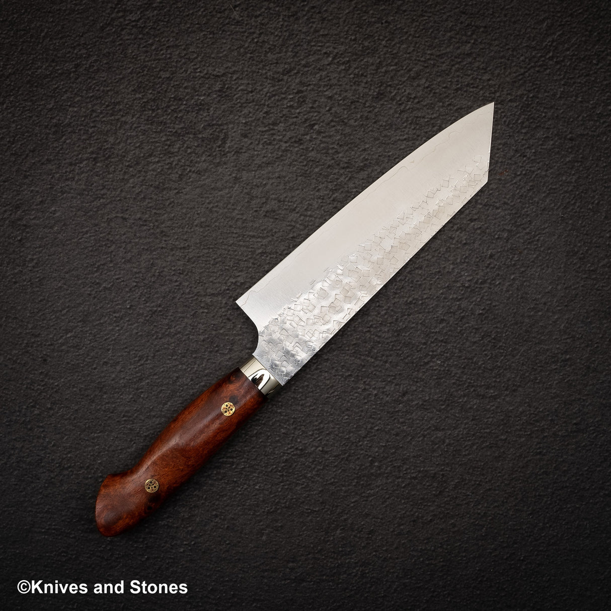 加藤佳美 SG2 Minamo Bunka 180mm Amboyna Burl Western、Shikakkei Tsuchime