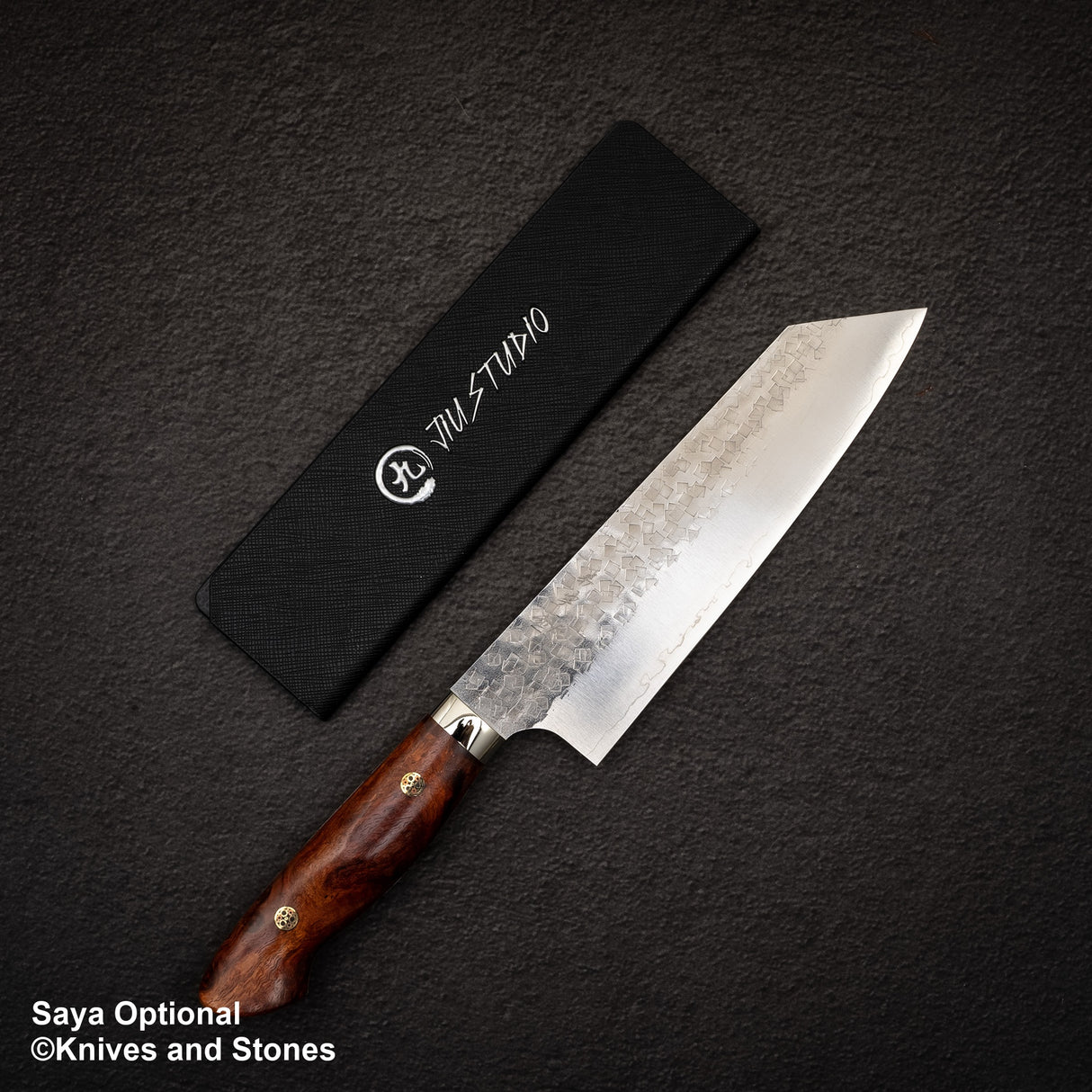 加藤佳美 SG2 Minamo Bunka 180mm Amboyna Burl Western、Shikakkei Tsuchime