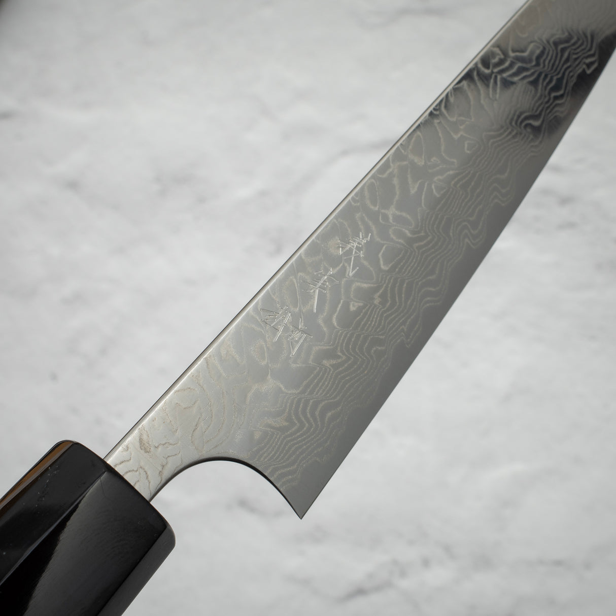 Yoshimi Kato SG2 Mirror Damascus Petty 150mm Ebony Handle