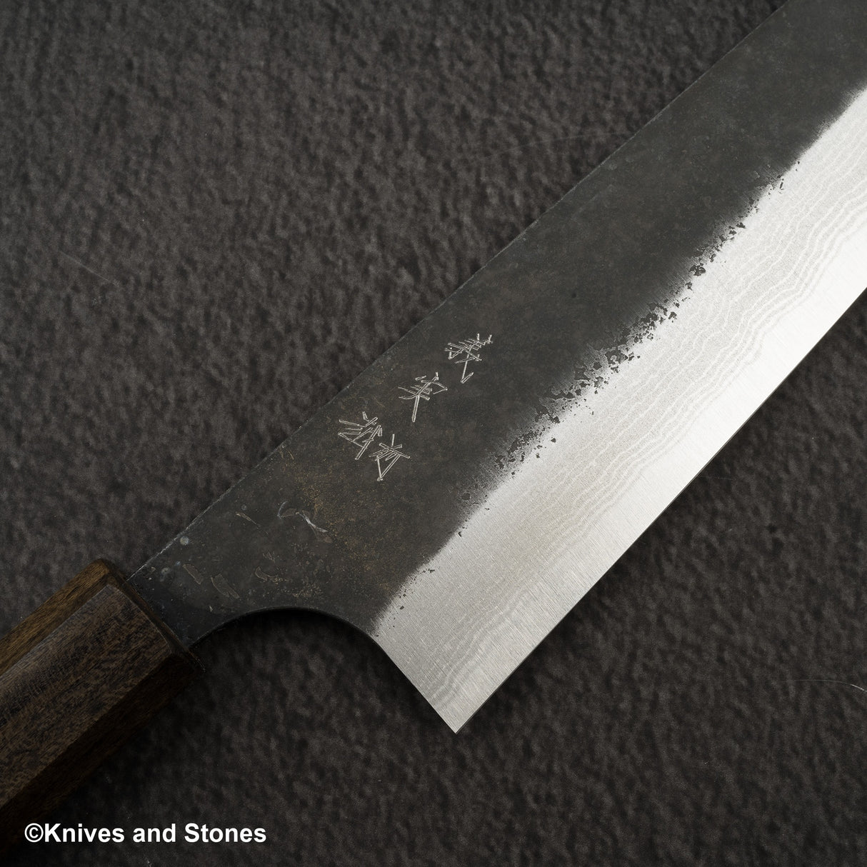 Yoshimi Kato Kintaro Aogami Super Damascus KU Nashiji K-tip Gyuto 210mm