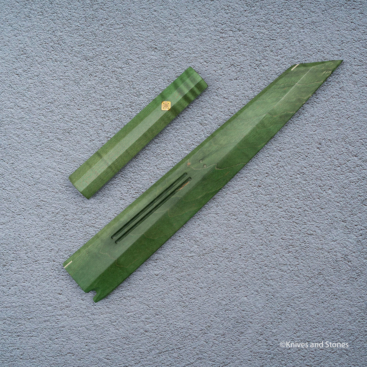 K&S Magnetic Kiritsuke Yanagiba Saya & Handle Set Stabilized Curly Maple / Ebony / Pau Rosa