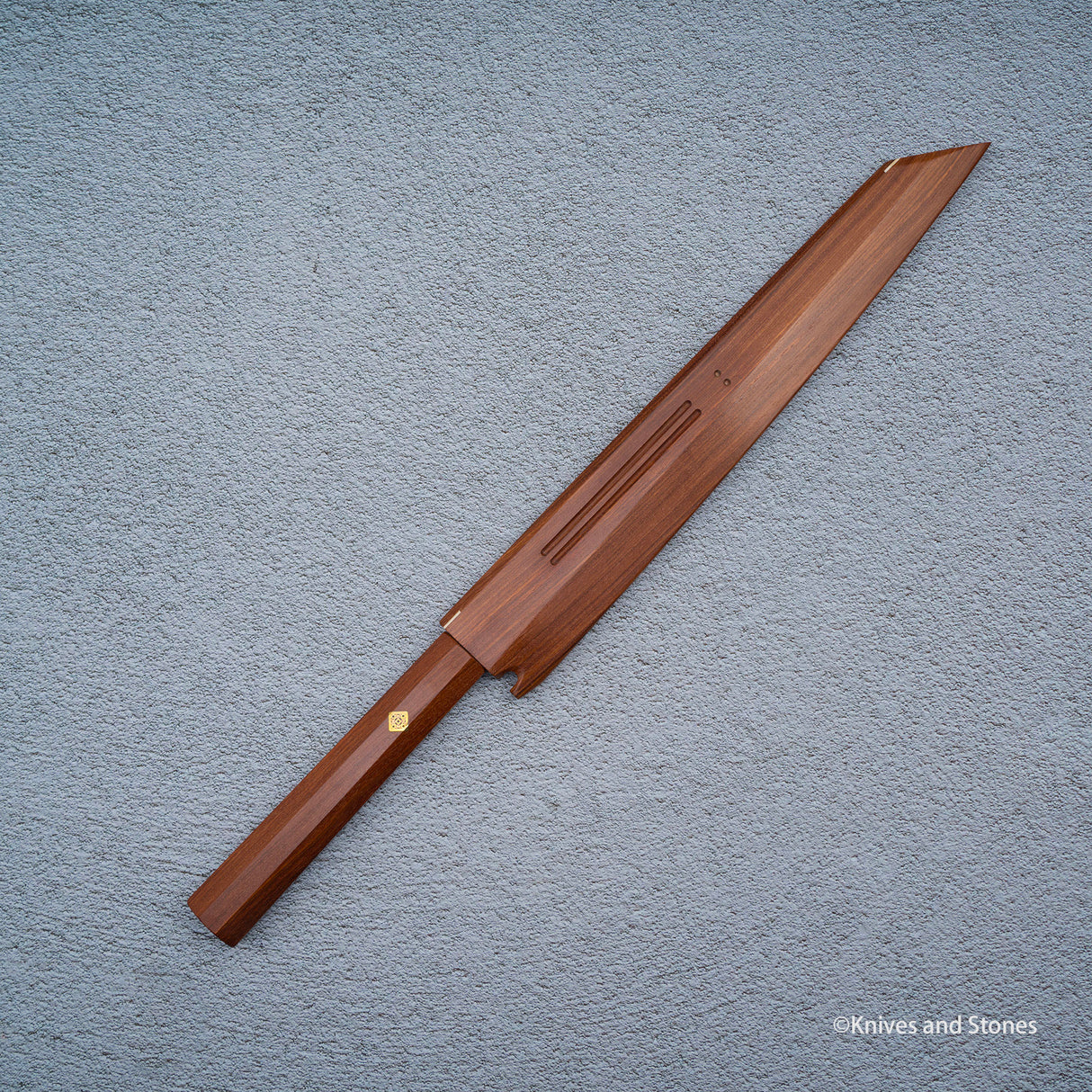 K&S Magnetic Kiritsuke Yanagiba Saya & Handle Set Stabilized Curly Maple / Ebony / Pau Rosa