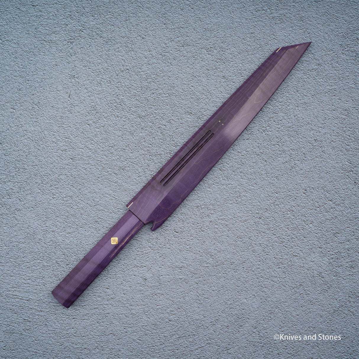 K&S Magnetic Kiritsuke Yanagiba Saya & Handle Set Stabilized Curly Maple / Ebony / Pau Rosa