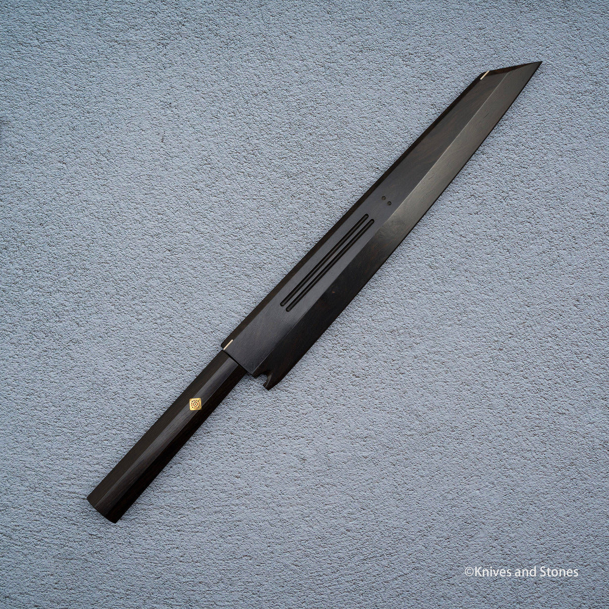 K&S Magnetic Kiritsuke Yanagiba Saya & Handle Set Stabilized Curly Maple / Ebony / Pau Rosa