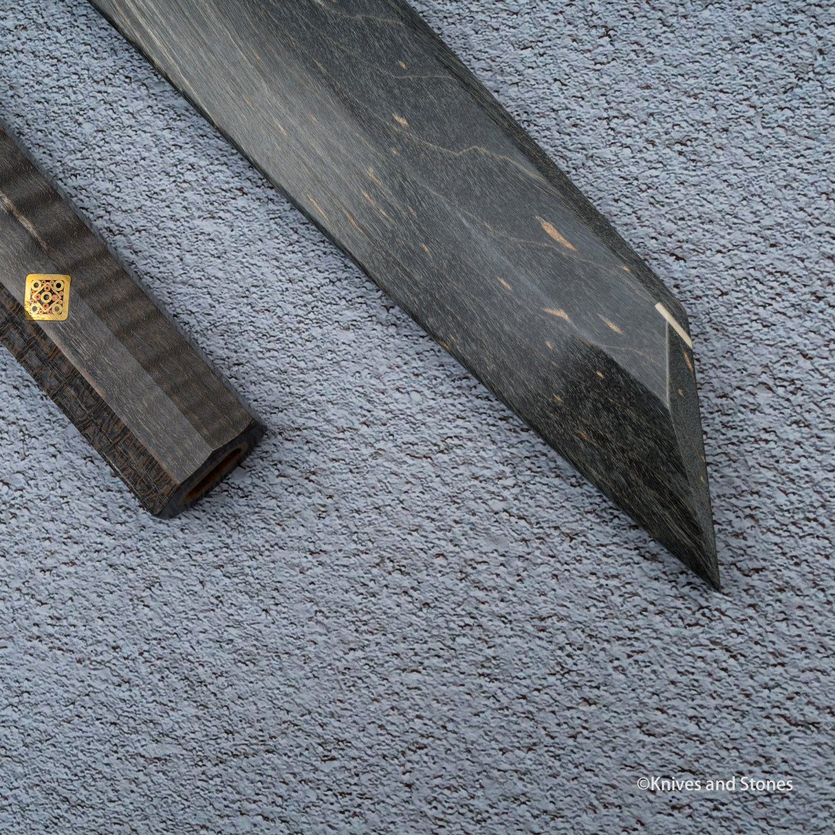 K&S Magnetic Kiritsuke Yanagiba Saya & Handle Set Stabilized Curly Maple / Ebony / Pau Rosa