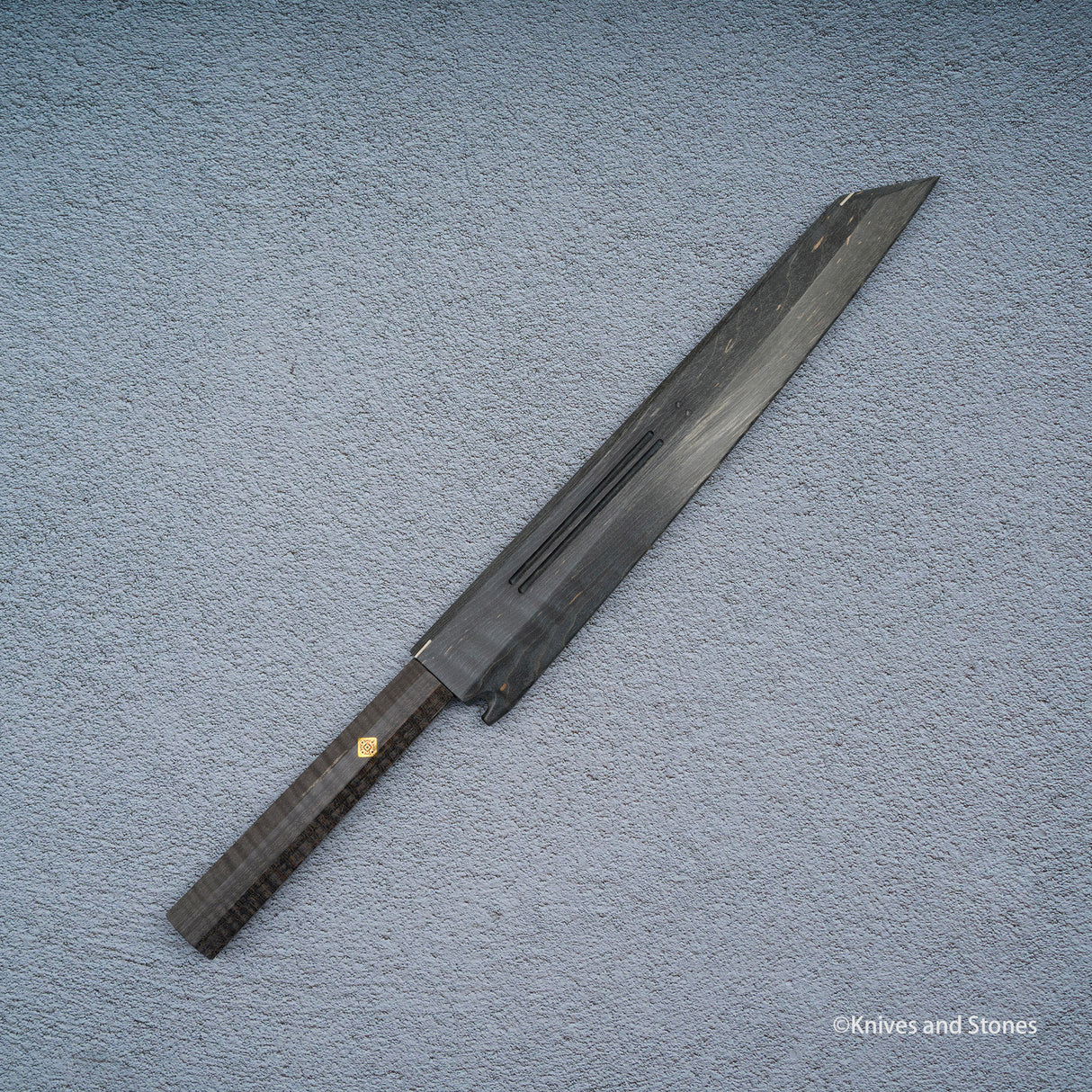 K&S Magnetic Kiritsuke Yanagiba Saya & Handle Set Stabilized Curly Maple / Ebony / Pau Rosa