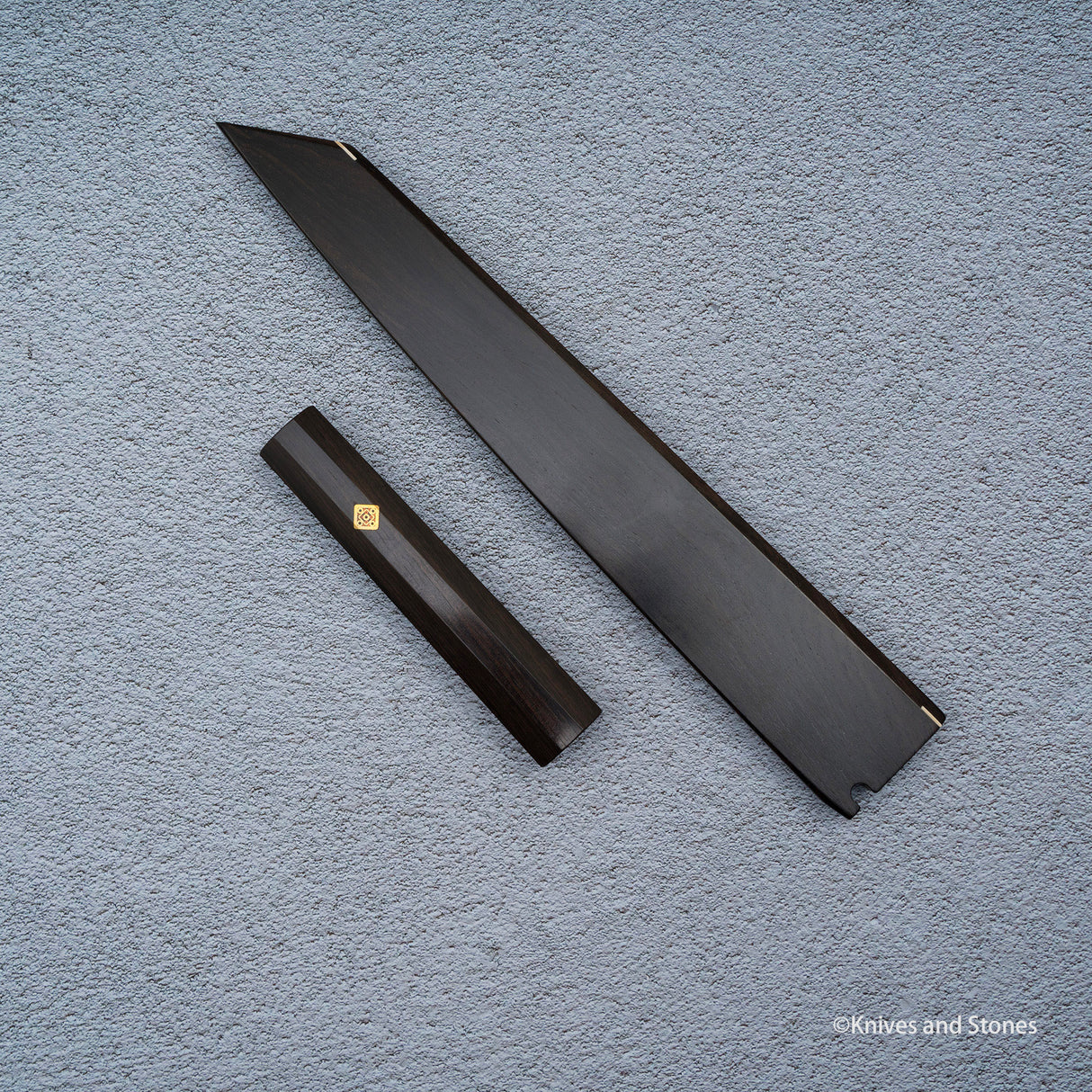 K&S Magnetic Kiritsuke Yanagiba Saya & Handle Set Stabilized Curly Maple / Ebony / Pau Rosa