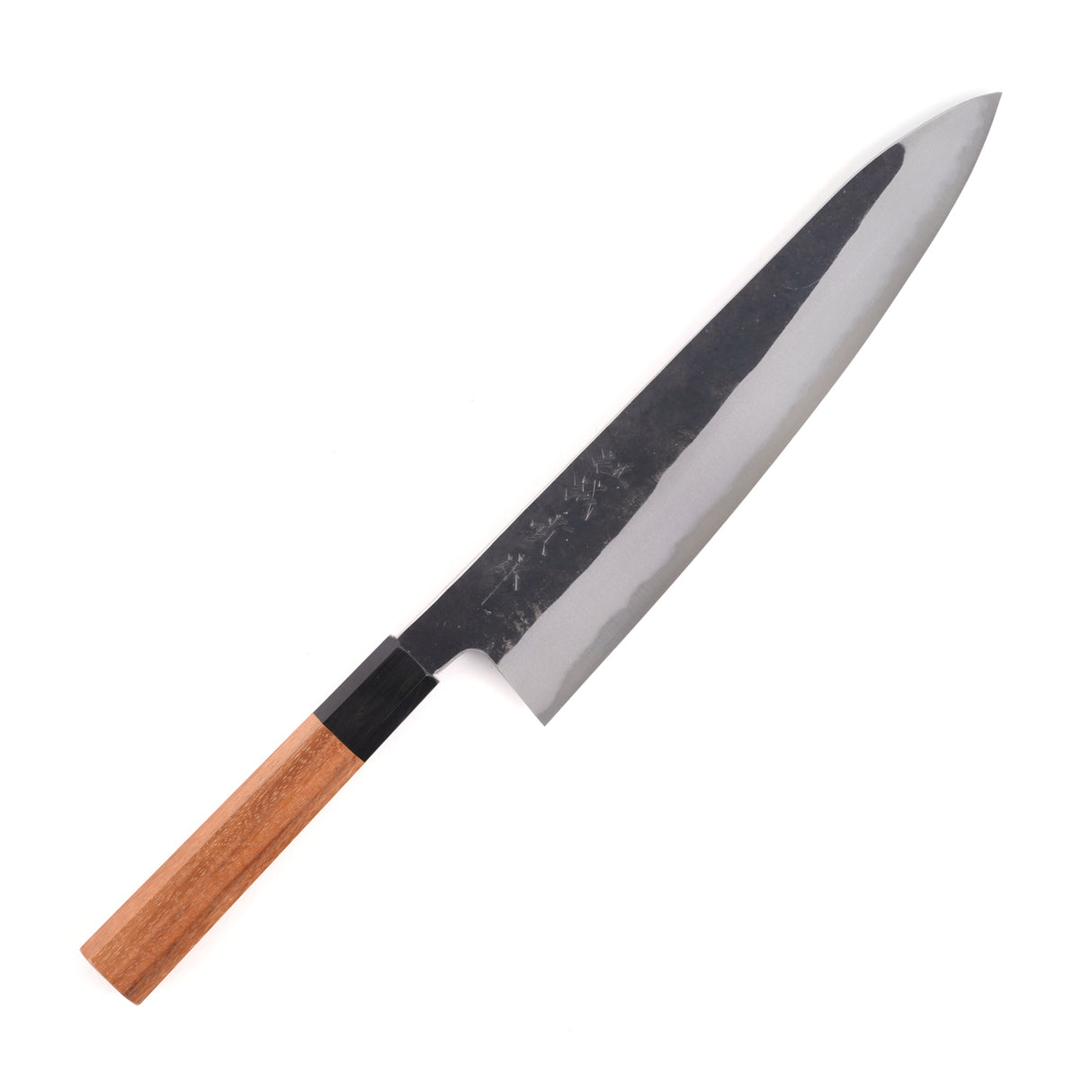 Tanaka Blue 2 不鏽鋼覆層 Kurouchi 飾面 Gyuto 240mm 搭配 K&S 柚木手柄