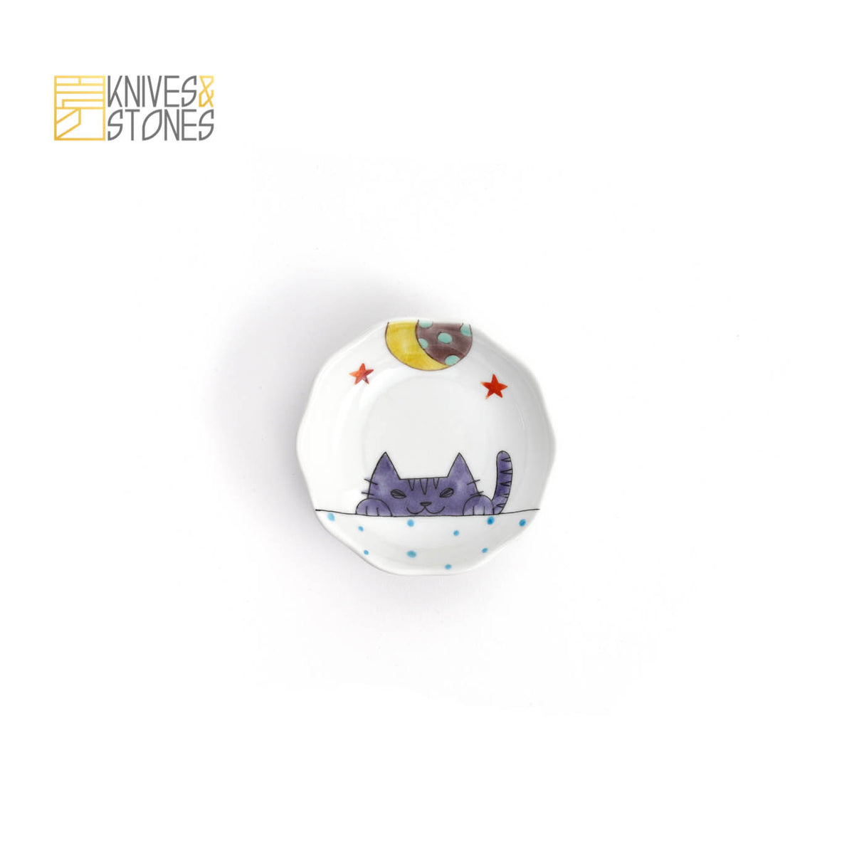 Meow Theme Tapas Plate Set of 5 Kutani Ware