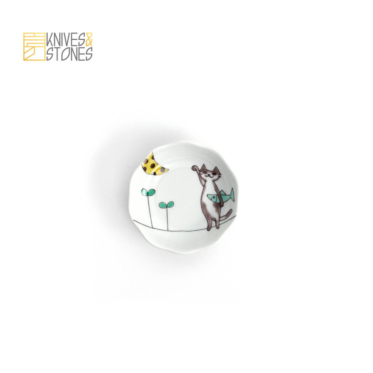 Meow Theme Tapas Plate Set of 5 Kutani Ware