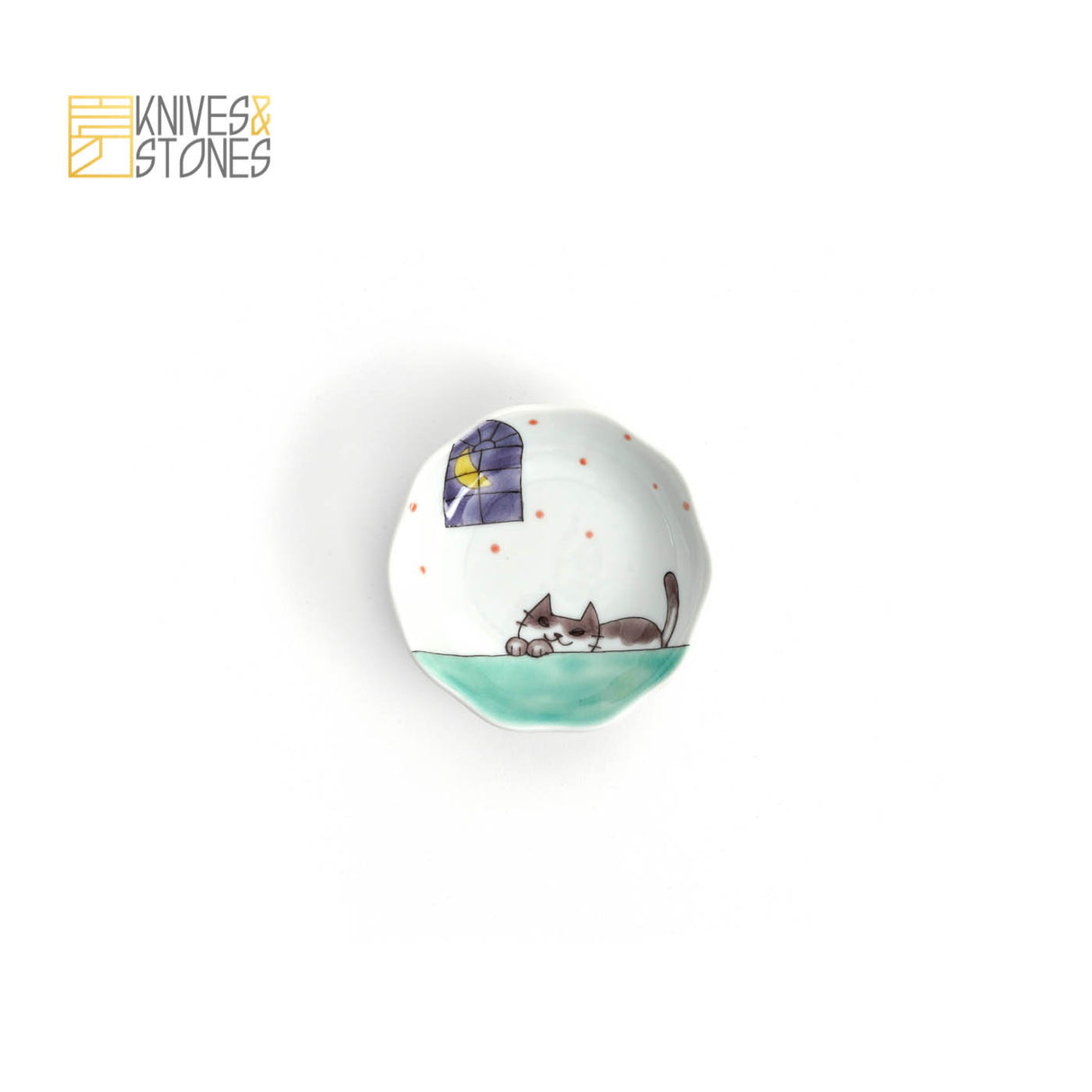 Meow Theme Tapas Plate Set of 5 Kutani Ware