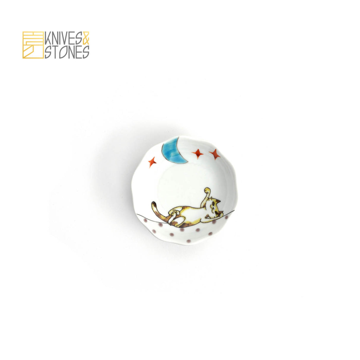 Meow Theme Tapas Plate Set of 5 Kutani Ware