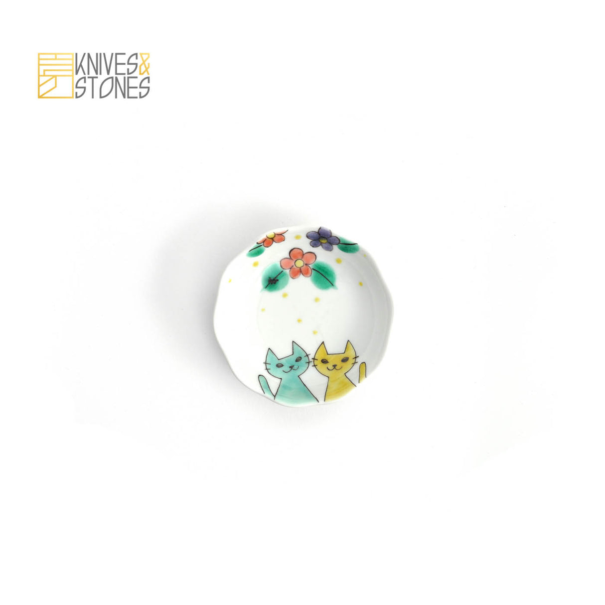 Meow Theme Tapas Plate Set of 5 Kutani Ware