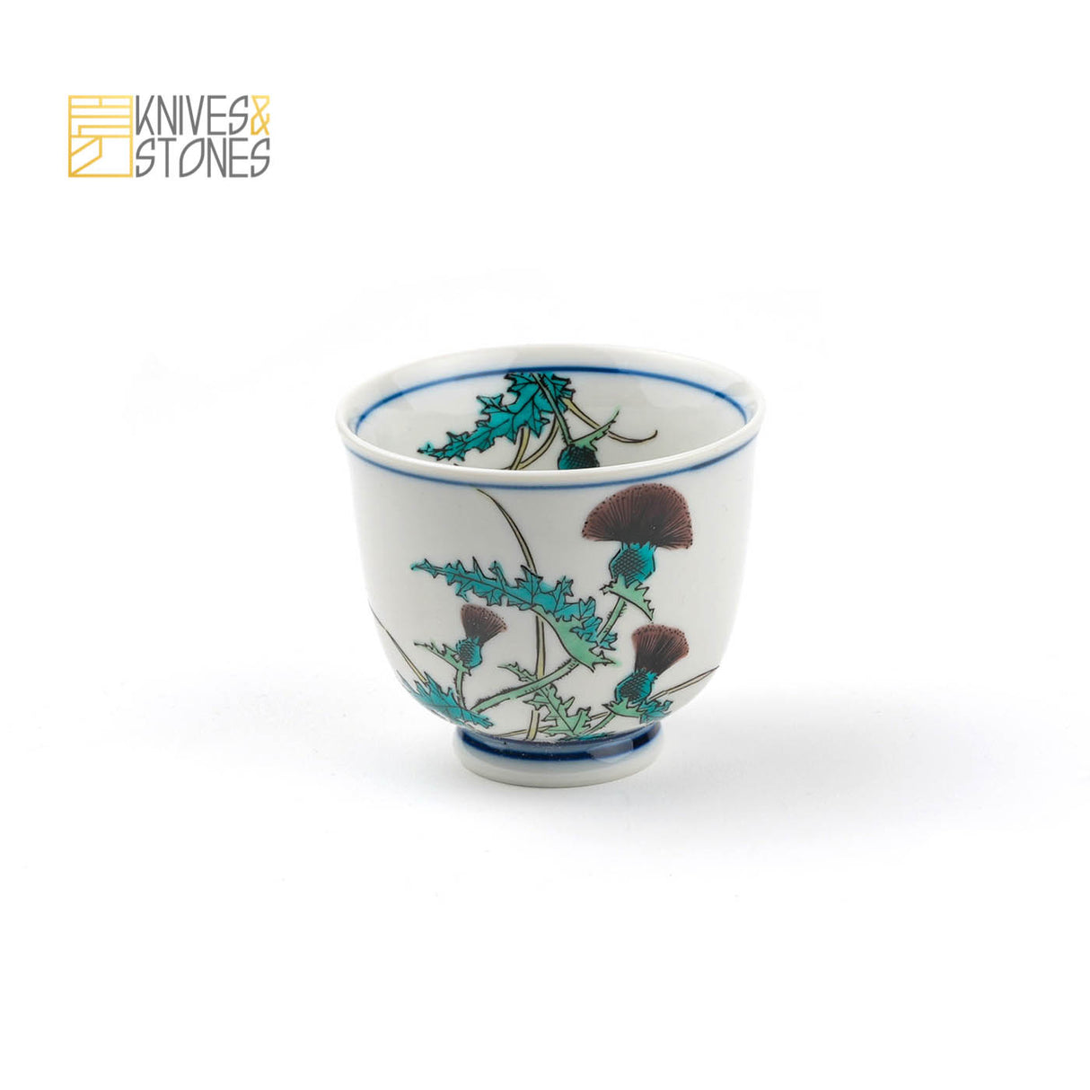 Tea Cup "Five Floral" Set of 5 Kutani Ware